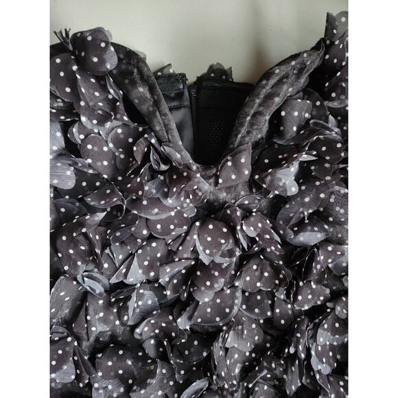 NWT Anthropologie 3D Floral Polka Dot Mini Dress size 10 Black #8A413 - Picture 4 of 12